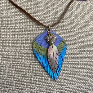 Reversible Colorful  Leather Necklace